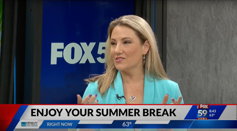 Elyssa Smith on Fox59 News speaking about how to maximize your time this summer